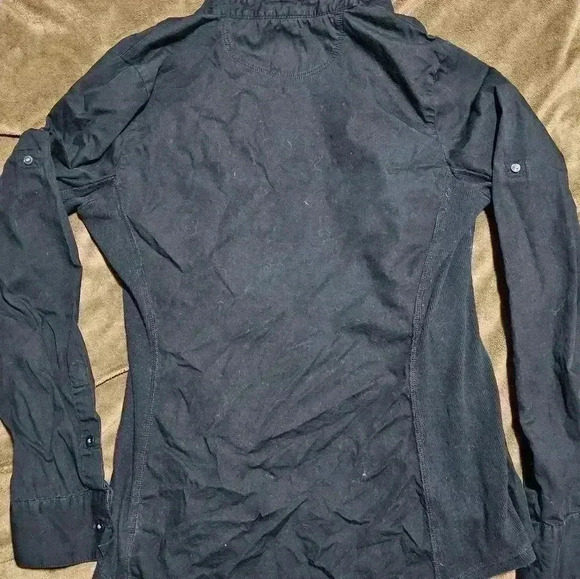Converse, black button down, women's small, - Picture 2 of 6